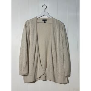 Gap XL Oatmeal Heather Open Front Slub Knit Cardigan